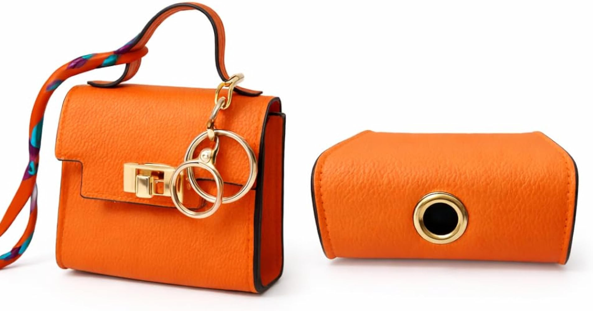 Luxury Designer Dog Poop Bag Holder Case \u2013 Barkin Pet Waste Bag Dispenser Pouch with Gold Ha... | Amazon (US)