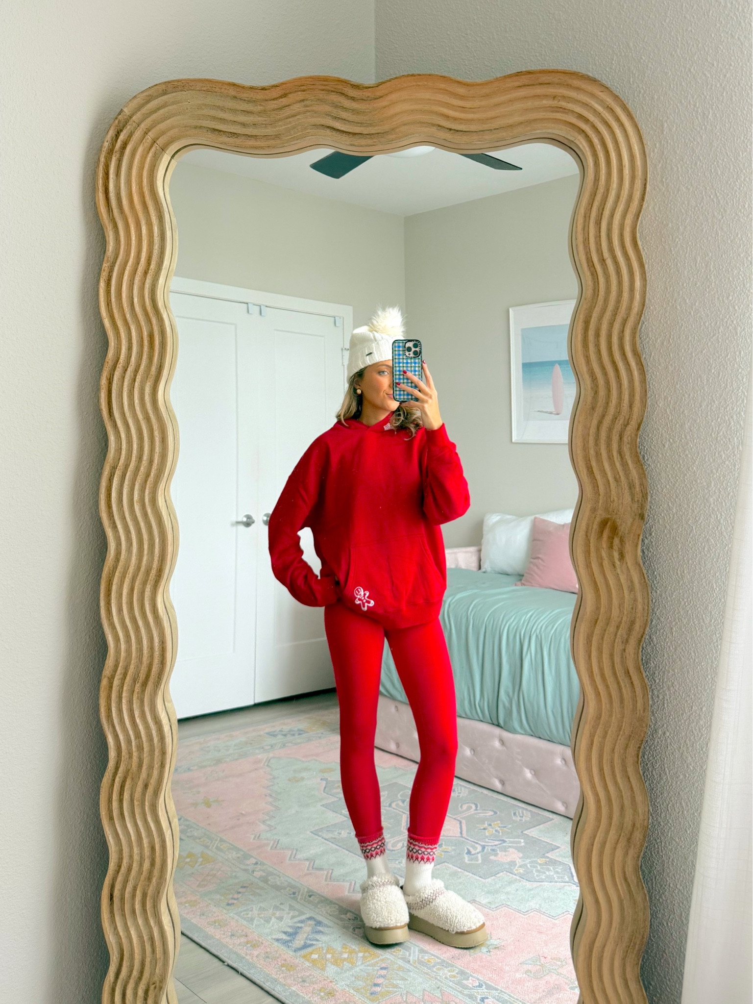 cute comfy casual outfit idea from Hollister ❤️🎄 wearing a small in the sweatshirt 

#LTKHoliday #LTKootd