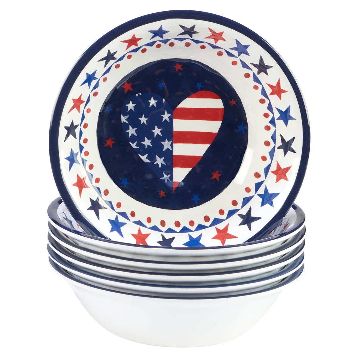 Certified International Stars & Stripes  Set/6 All Purpose Bowl 7.5" X 2" | Wayfair North America