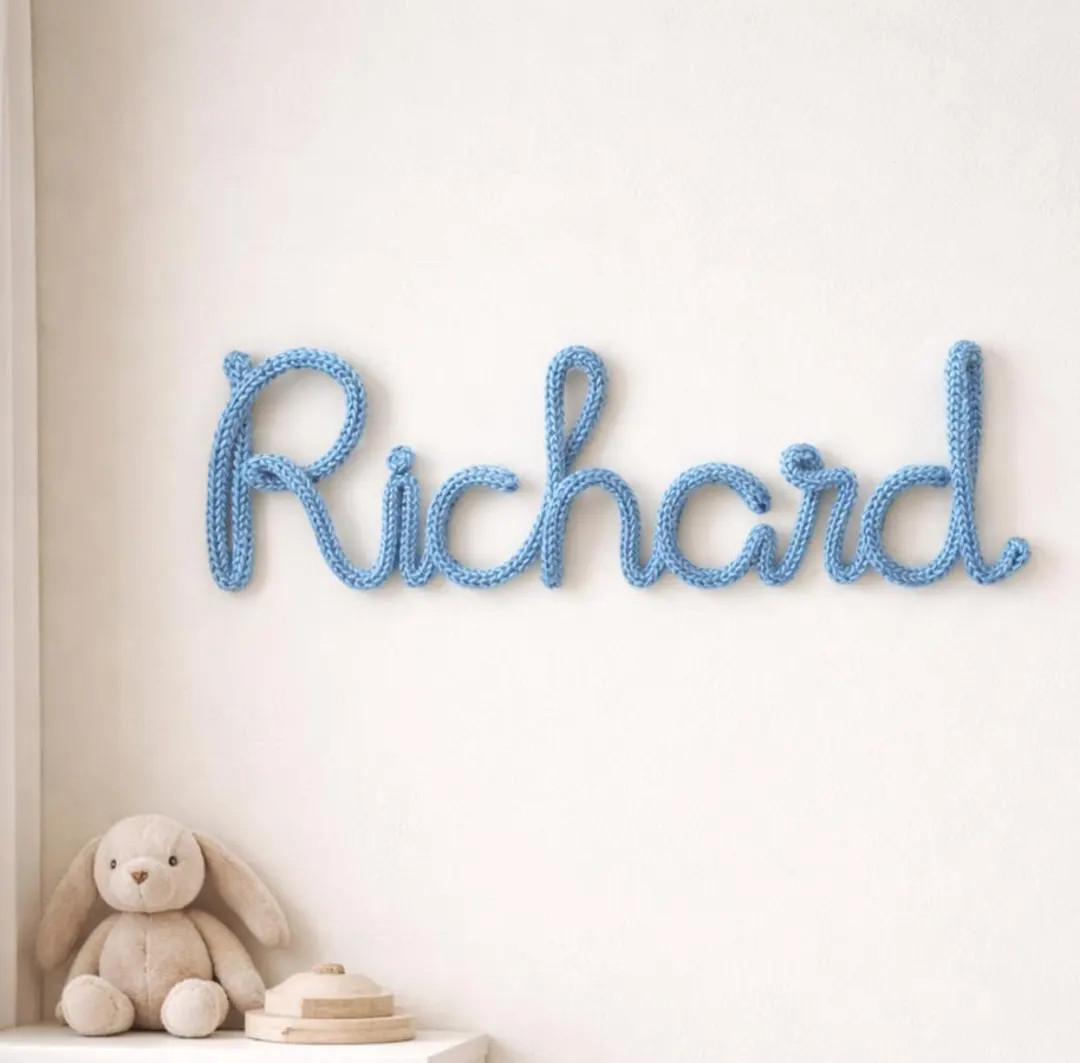 Personalized Name Sign for Nursery – Custom Crochet Wall Name – Baby Name Decor – Boho Kids... | Etsy (US)