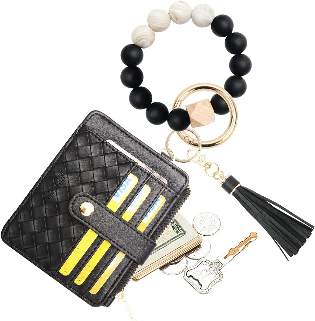 COOLANS Round Circle Wristlet KeyChain Tassel Bracelet Bangle Keyring Holder For Women Girl | Amazon (CA)