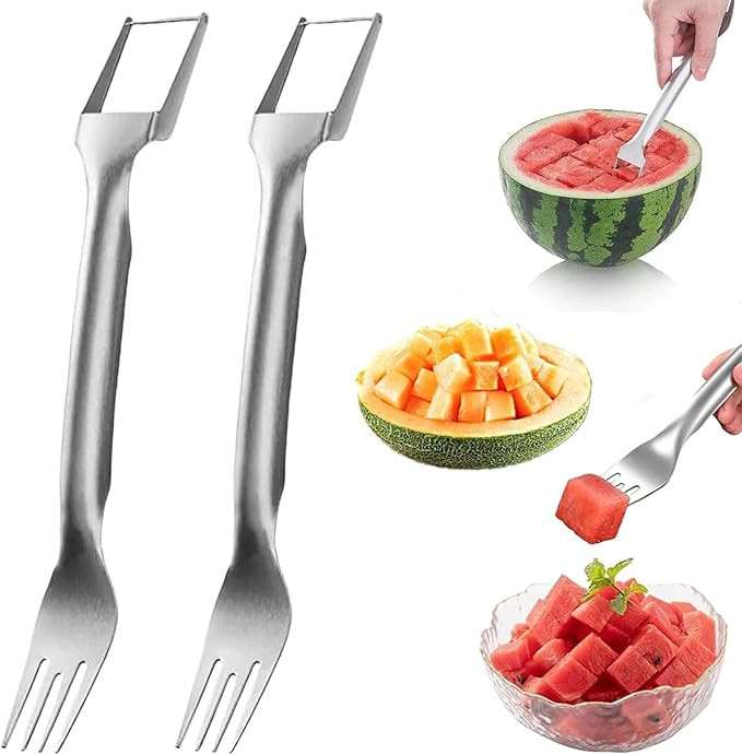2-in-1 Stainless Steel Fruit Cutter, 2024 New Upgrade Watermelon Fork Slicer Cutter Slicer Tool, ... | Amazon (US)