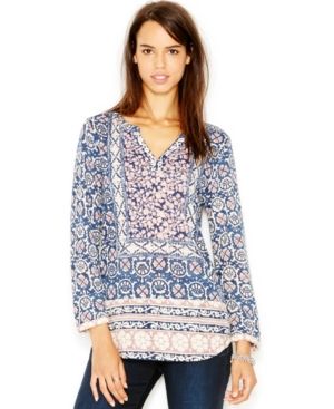 Lucky Brand Mixed-Print Top | Macys (US)