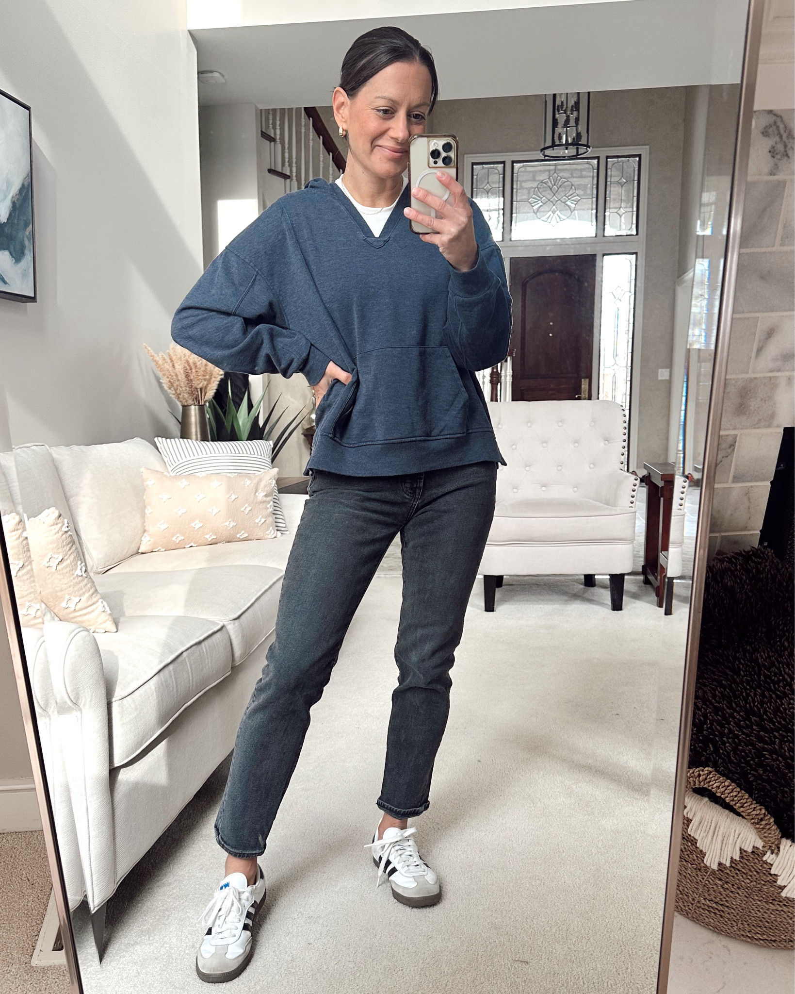 $15 sweatshirt! 🤩 
Runs small- I sized up to a large! 

#LTKStyleTip #LTKFindsUnder50 #LTKOver40