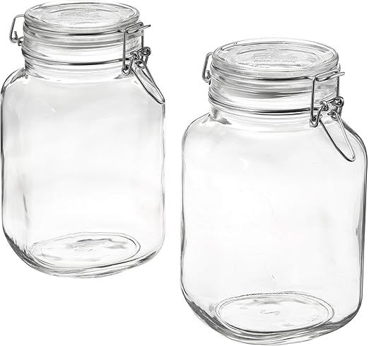 Bormioli Rocco 149240M02121197 Fido Glass Canning Jar Italian 67¾ oz-2 Liter (2 Pack), (Pack of ... | Amazon (US)