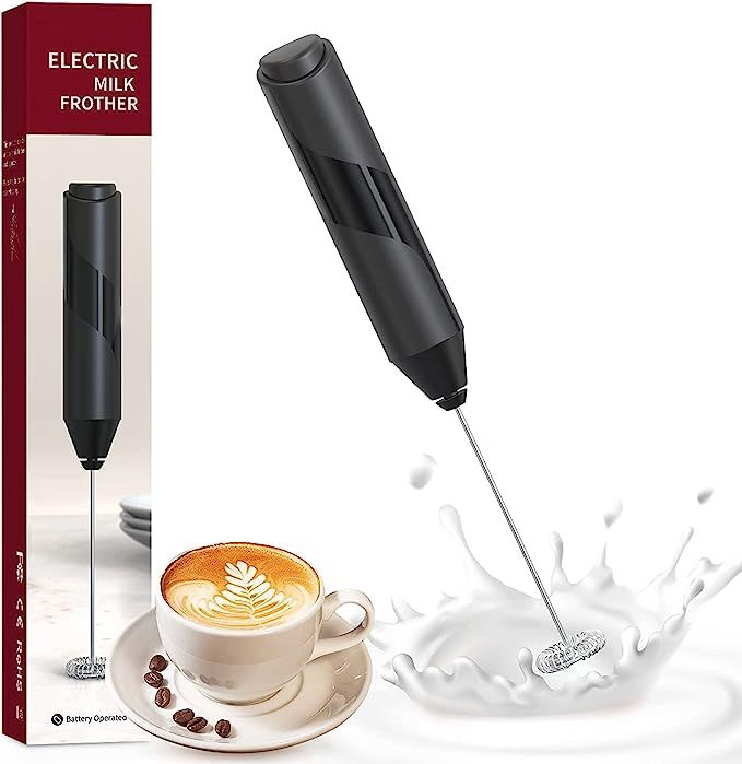 Milk Frother for Coffee, Handheld Battery Operated Electric Milk Frother for Coffee, Latte, Hot C... | Amazon (US)