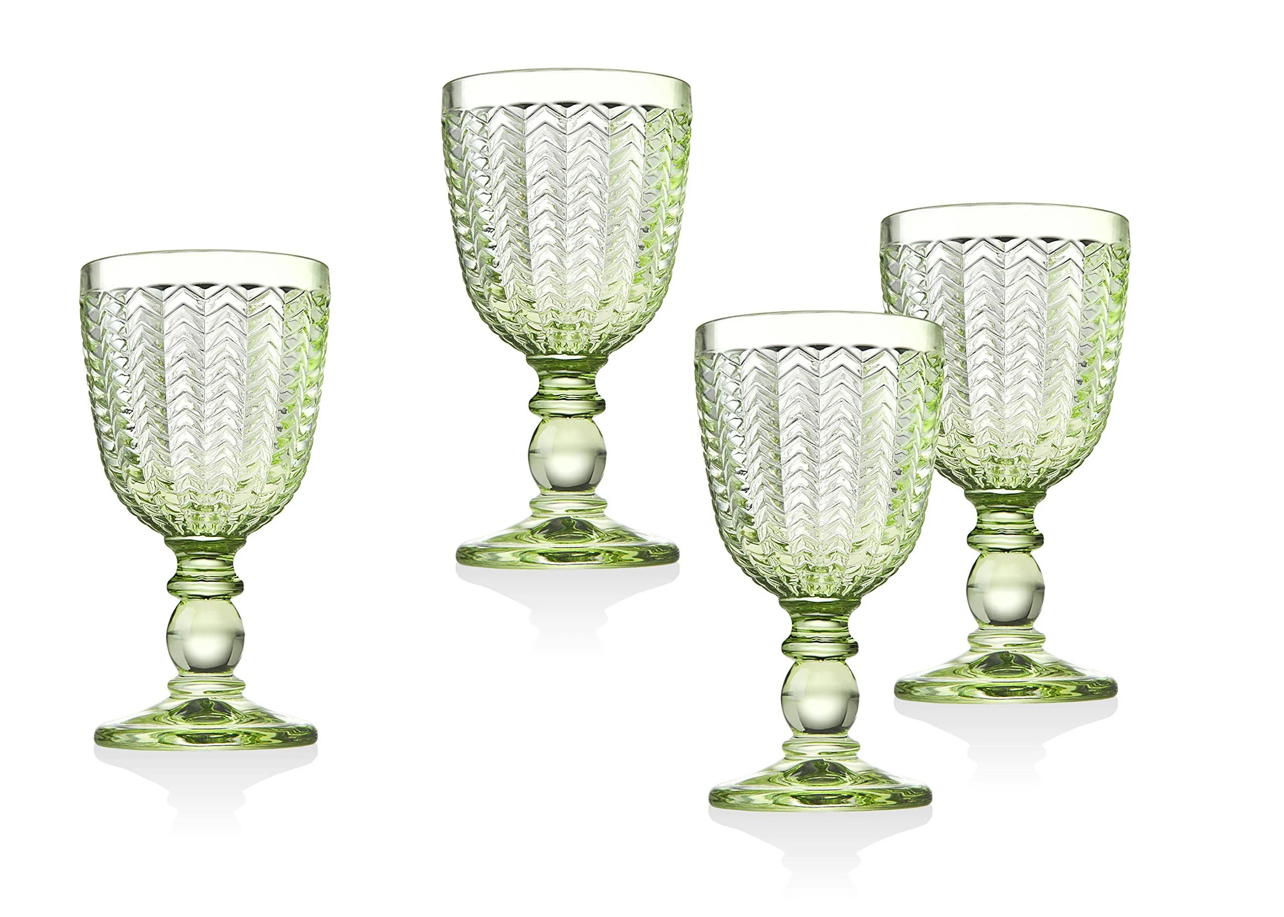 Godinger Twill White Wine Goblet Beverage Glass Cup - Emerald Green - Set of 4 | Walmart (US)