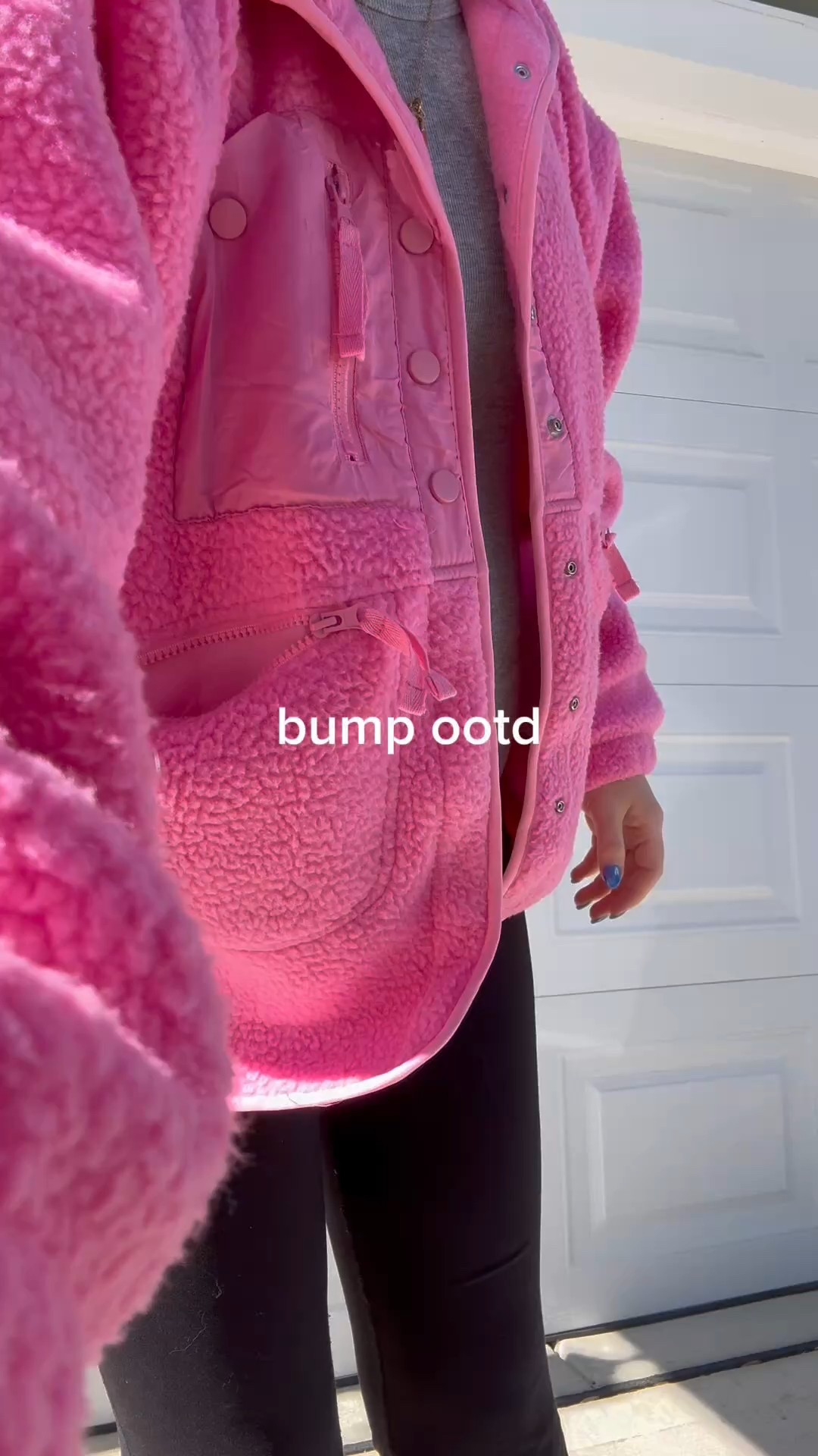 Bump ootd 
Free people dupe
Fleece jacket

#LTKSeasonal #LTKBump #LTKFindsUnder50