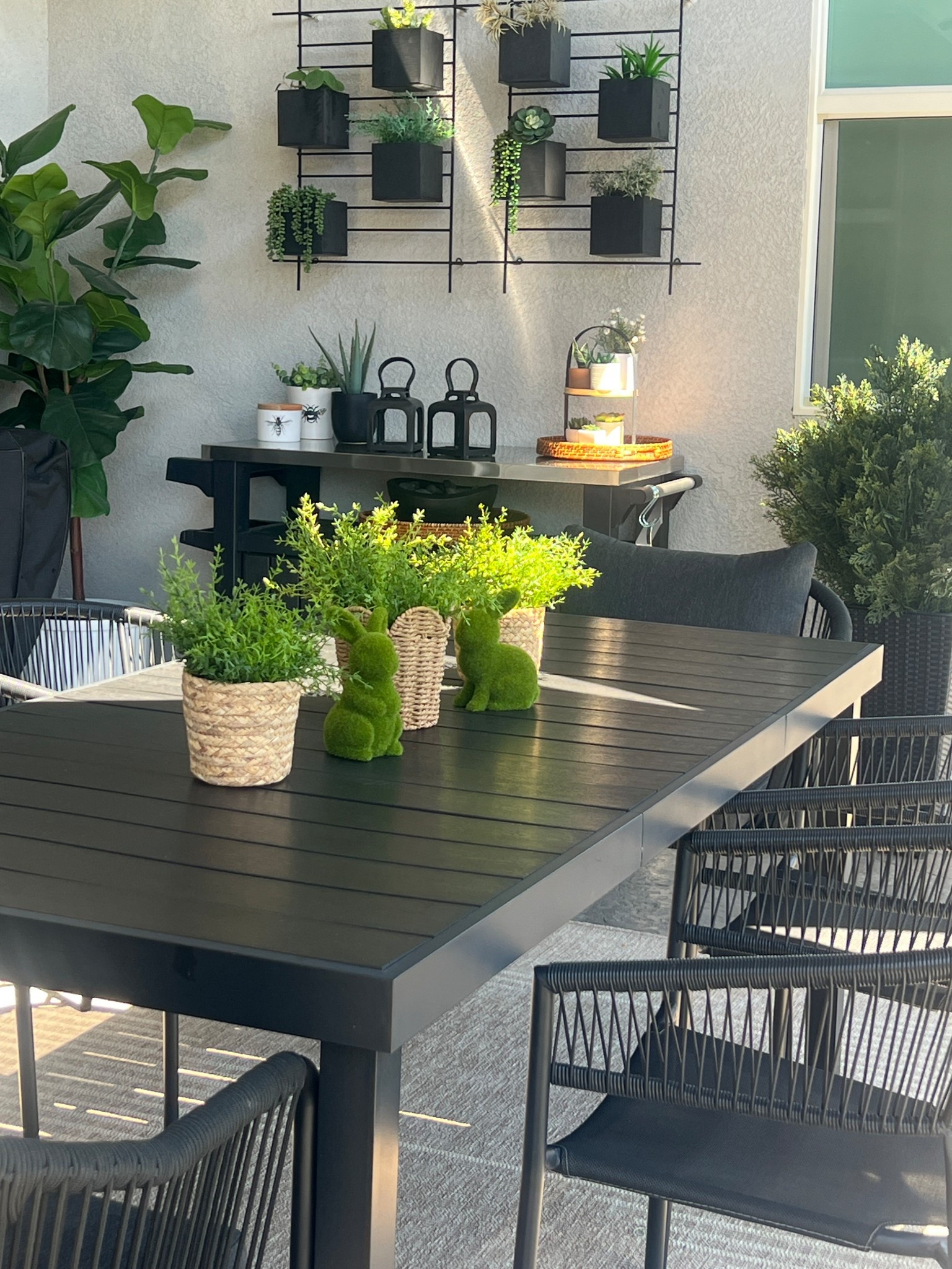 Spring is here and that means alfresco dining and living outdoors more! We love our outdoor oasis! Outdoor dining table set, outdoor chairs, outdoor dining, outdoor, outdoor decor, black and white backyard furniture

#LTKSeasonal #LTKHome #LTKSaleAlert