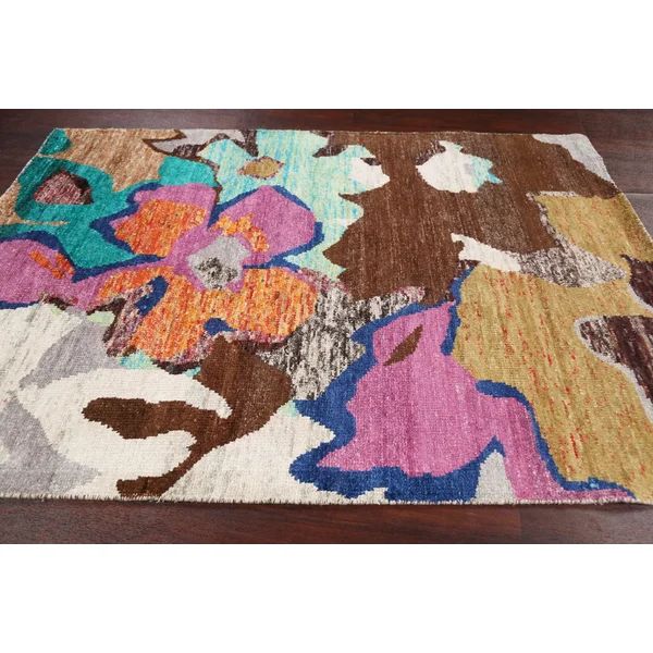 One-of-a-Kind Hand-Knotted New Age 5'3" X 7'4" Area Rug in Brown/Pink | Wayfair North America