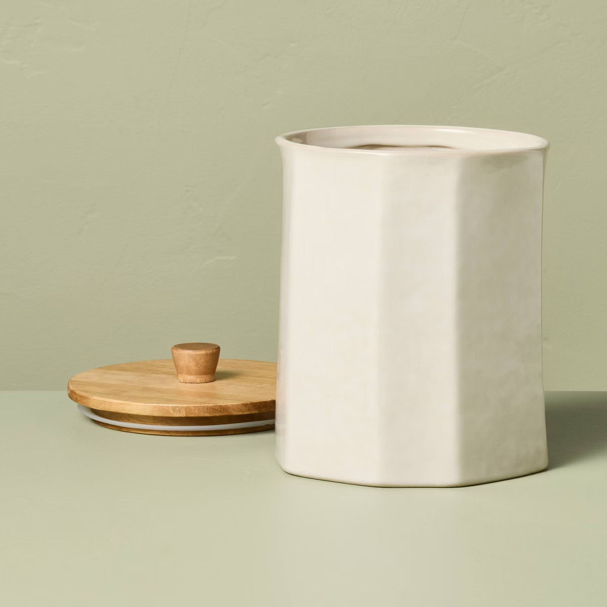 Ceramic Stoneware Food Storage Canister Sour Cream - Hearth & Hand™ with Magnolia | Target