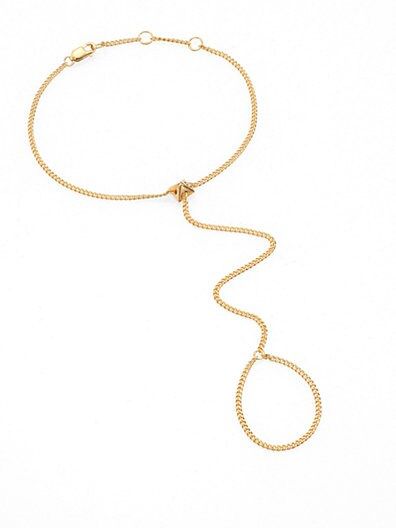 Kristen 18K Yellow Gold Vermeil Hand Chain Bracelet & Ring | Saks Fifth Avenue