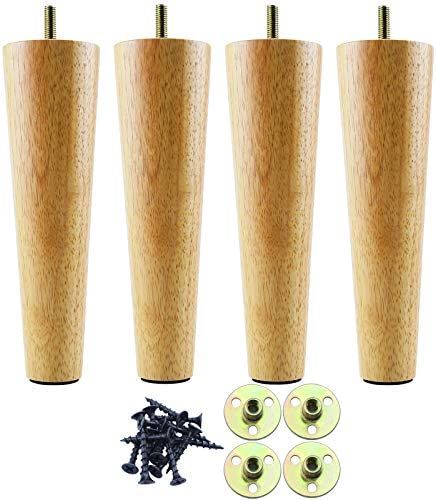 8 Inch 100% Solid Wood Furniture Legs Sofa Legs Set of 4, Natural White Furniture Feet Set of 4, ... | Amazon (US)