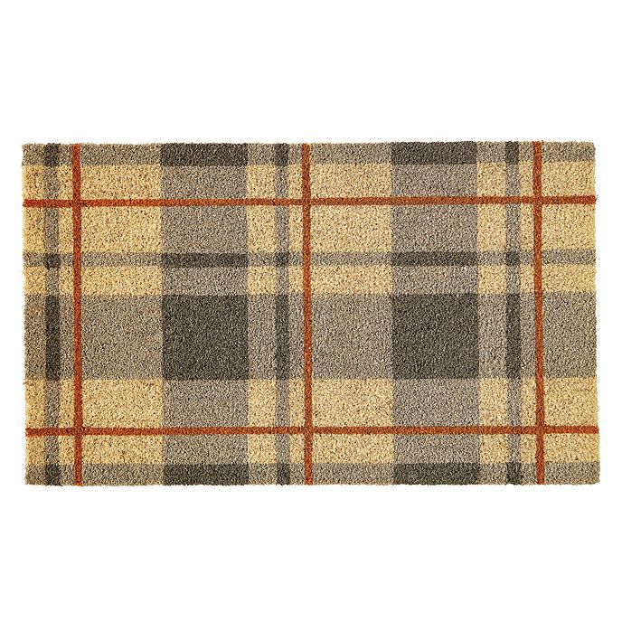 SK McNeal Plaid Winter Decoration Coir Door Mat | Ballard Designs, Inc.