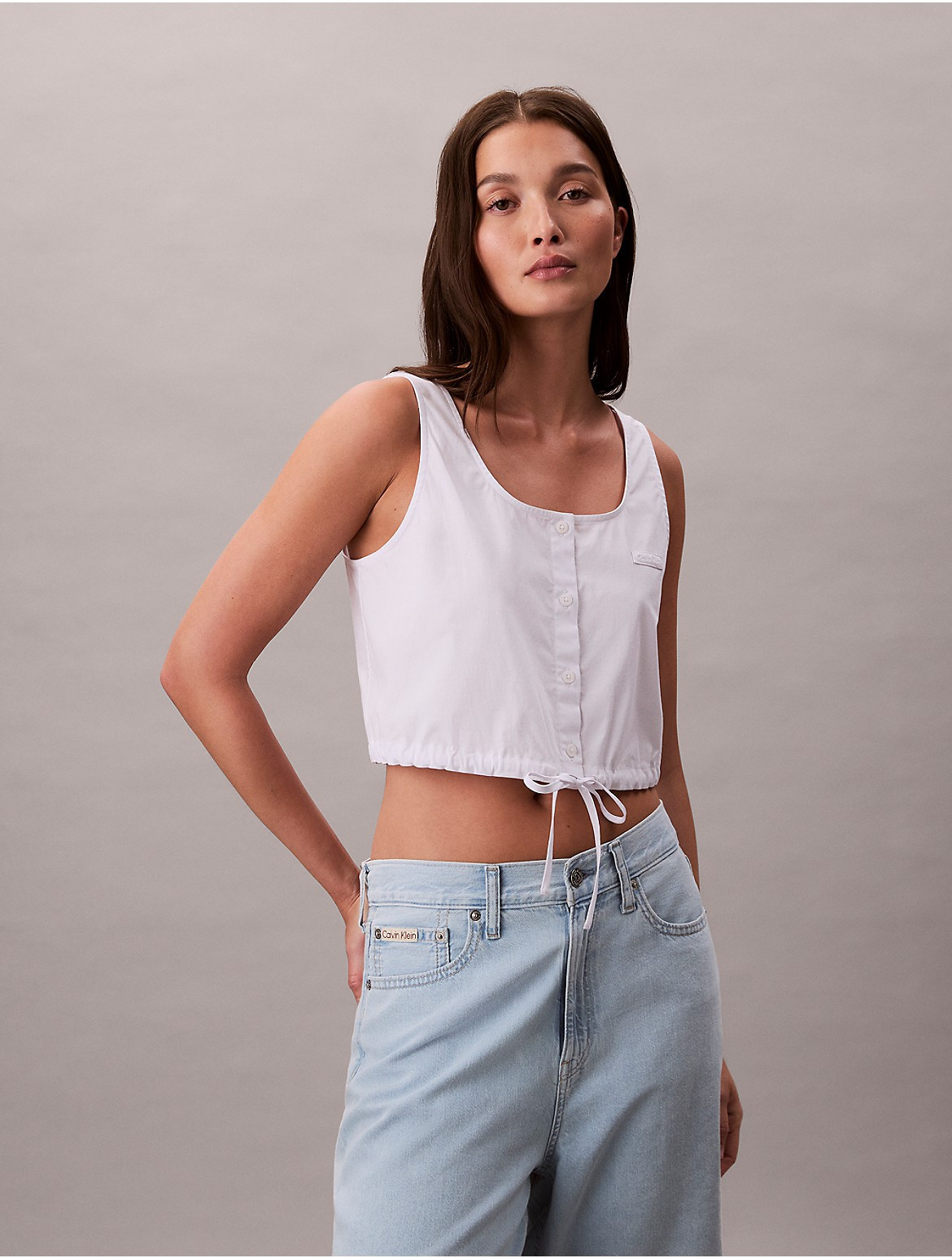 Calvin Klein Women's Poplin Button-Down Top - White - XS | Calvin Klein (US)