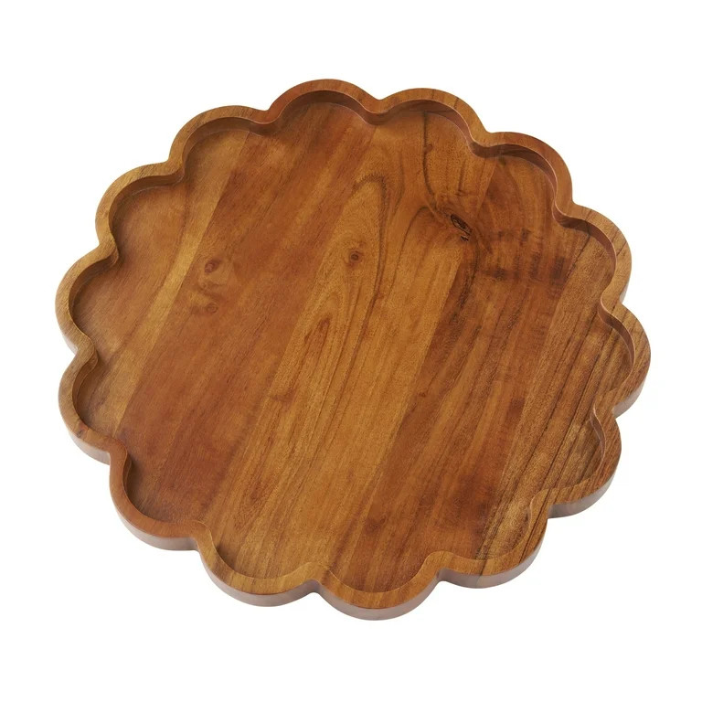 The Pioneer Woman Round Scallop Wood Serving Board | Walmart (US)