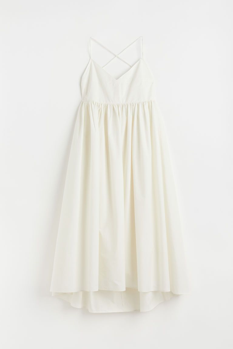H & M - V-neck Cotton Dress - White | H&M (US + CA)