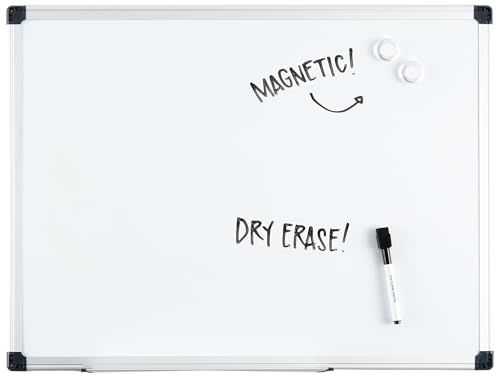 Amazon Basics Magnetic Dry Erase White Board, 24 x 18-Inch, Aluminium Frame, Silver/White | Amazon (US)