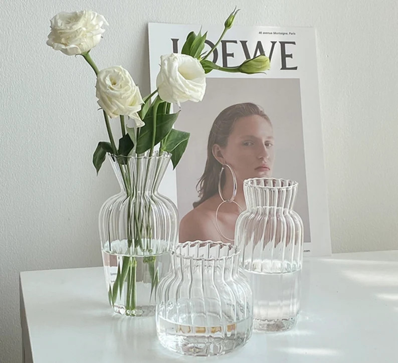 Glass Flower Vase | Pretty Glass Vase | Art Deco Flower Vase | Small Flower Vase | Homemade Vase ... | Etsy (US)