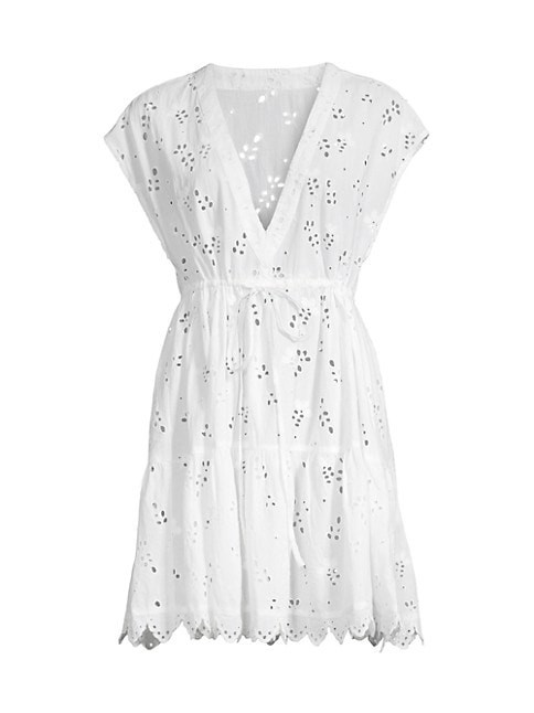 Daisy Drawstring Eyelet Minidress | Saks Fifth Avenue