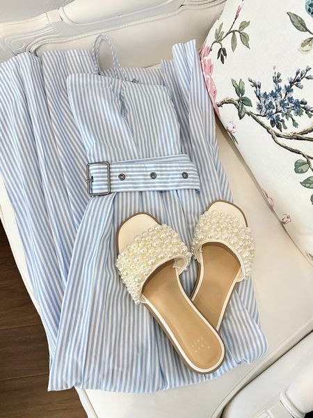 Target must haves pearl slides pleated striped dress blue and white dress 

#LTKSaleAlert #LTKFindsUnder50 #LTKStyleTip