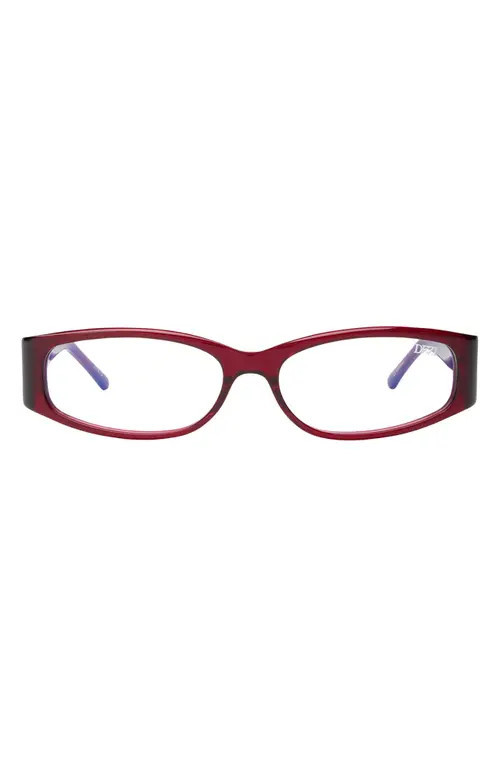 DEZI Desk Sidez 57mm Rectangular Blue Light Blocking Glasses in Dark Cherry /Bluelight at Nordstrom | Nordstrom