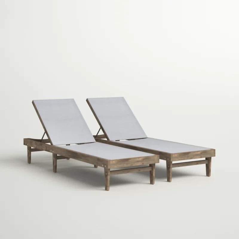 Desloge Outdoor Acacia Chaise Lounge (Set of 2) | Wayfair North America