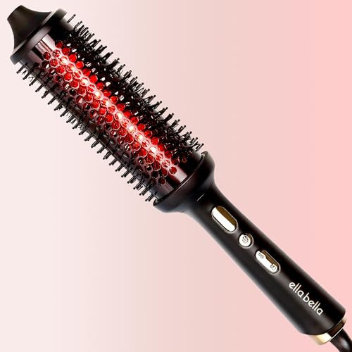 ELLA BELLA® Heated Round Thermal Blowout Brush w Infrared • Negative ION Hot Hair Brush • Volumizer Styler & Curler in 1 • Fast HeatUp • Dual Voltage International Use • Swivel Cord, Auto ShutOff | Amazon (US)