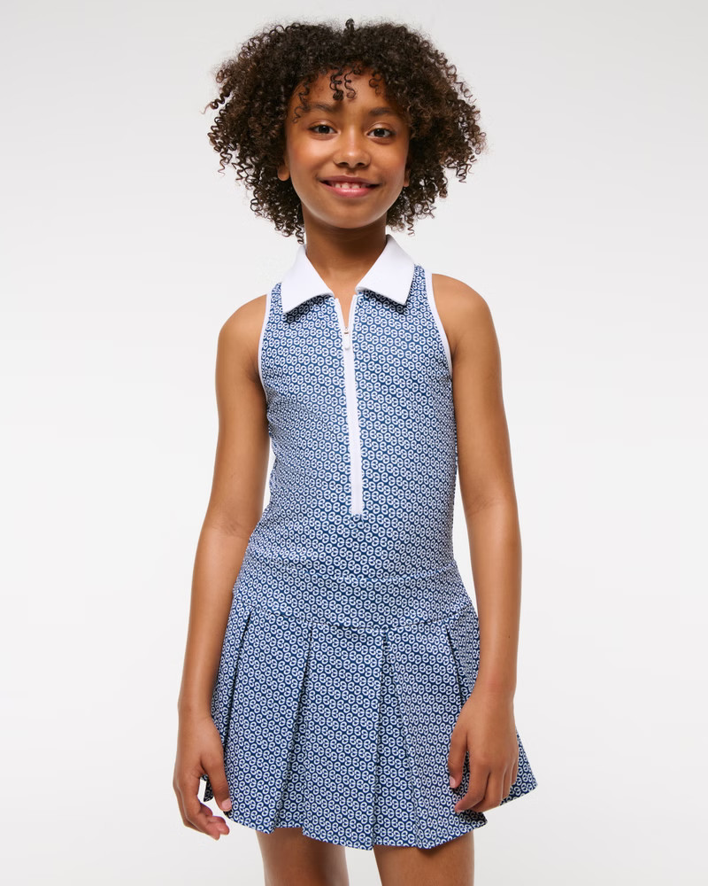 ypb pleated drop-waist polo mini dress | Abercrombie & Fitch (US)