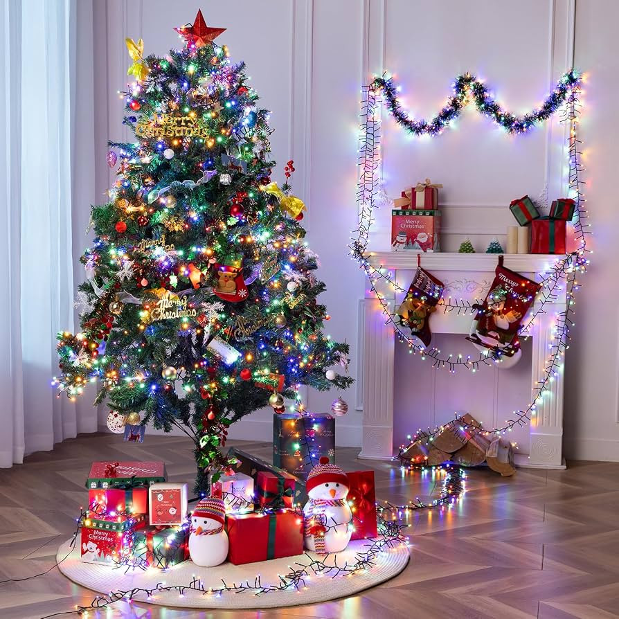 1000 LED Amount of Christmas Tree Lights Decorations with Remote, Waterproof Plug in Cluster Ligh... | Amazon (US)