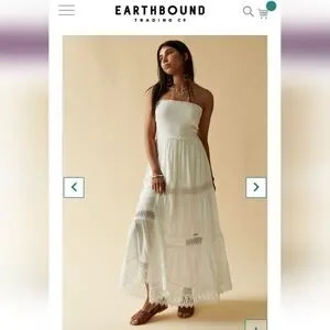 Earthbound trading co lace linen maxi dress | Poshmark