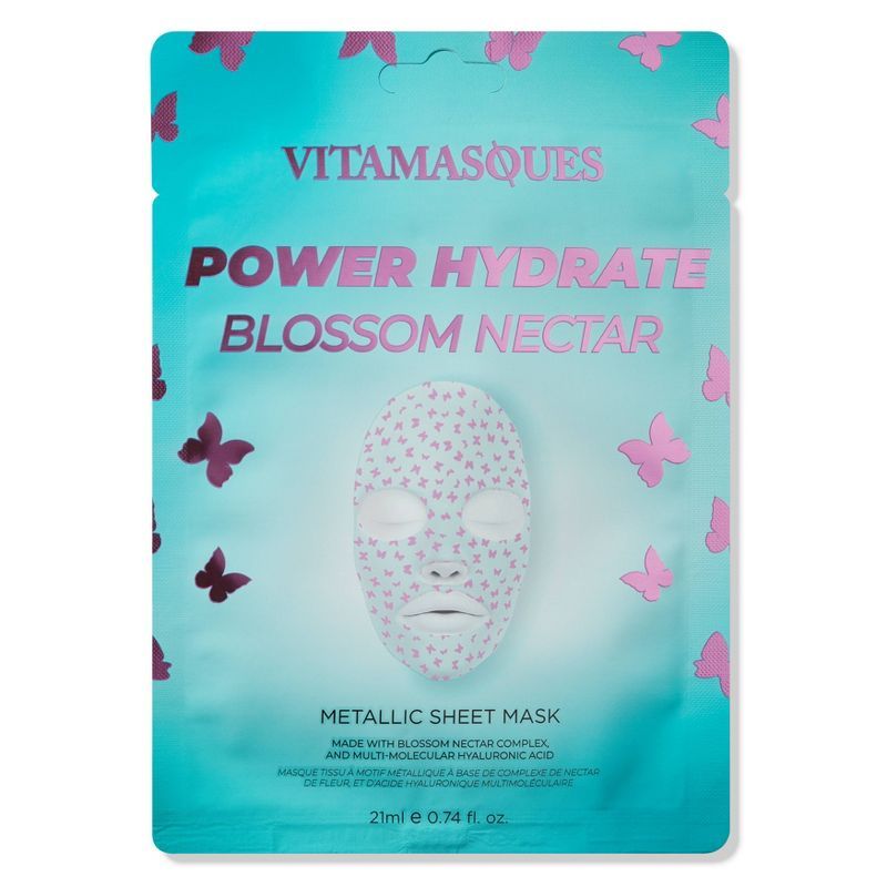Vitamasques Power Hydrate Blossom Nectar Metallic Sheet Mask - 0.74 fl oz | Target