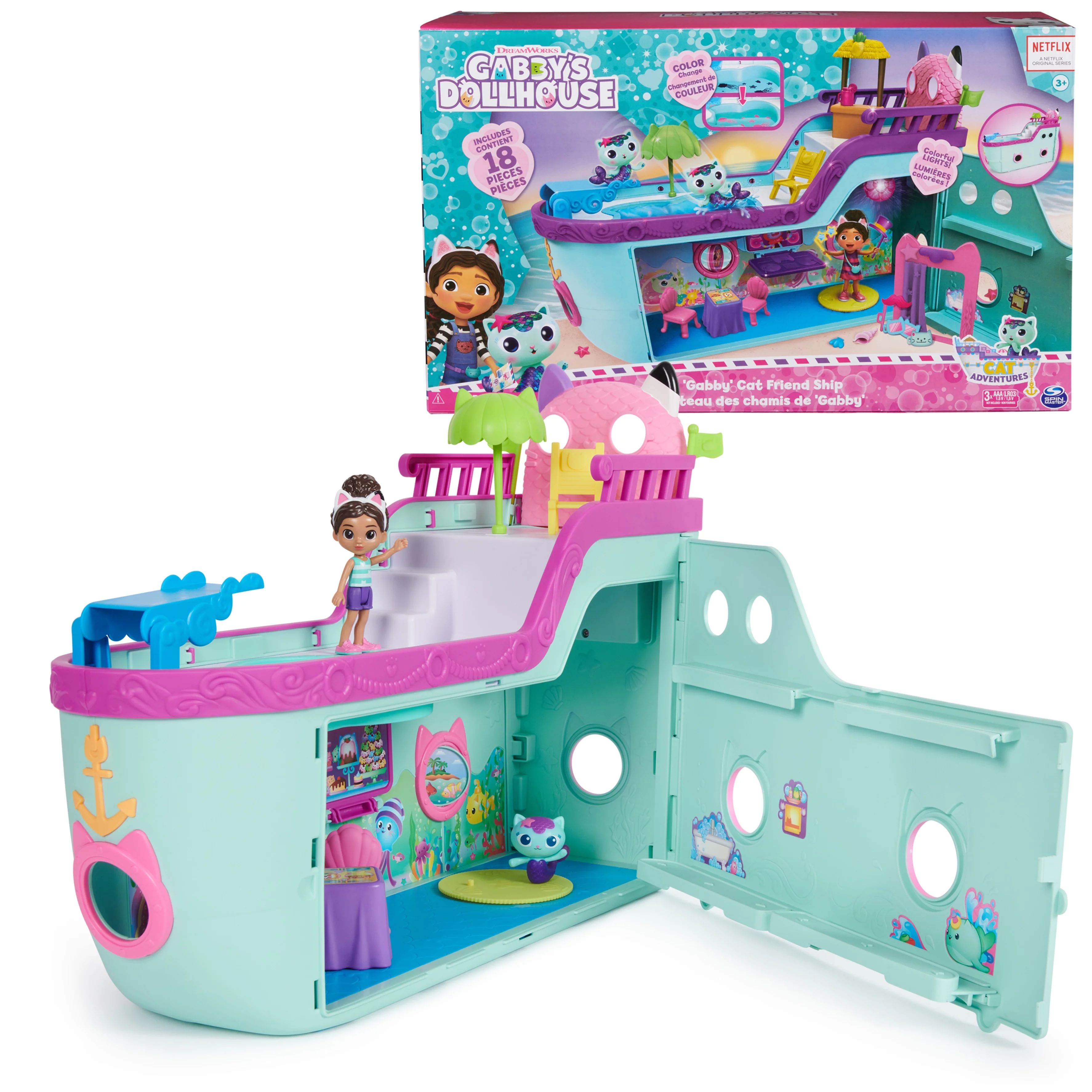 Gabby’s Dollhouse, Gabby Cat Friend Ship Cruise Ship Toy Vehicle Playset, for Kids age 3 and up... | Walmart (US)