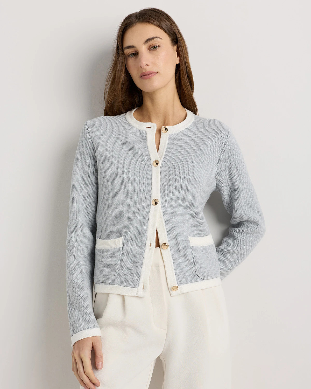 100% Organic Cotton Sweater Jacket in Navy | Quince
