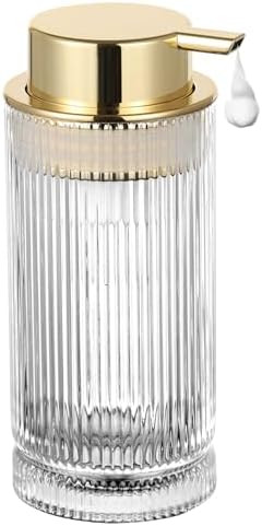 Glass Foam Soap Dispenser, Refillable Foaming Dispenser with Gold Pump, Foam Hand Soap Dispenser ... | Amazon (US)