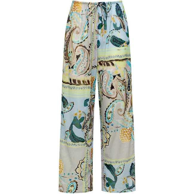 Montce Swim | Drawstring Wide-Leg Pant, St. Barths Floral (Florals, Size Medium) | Maisonette | Maisonette
