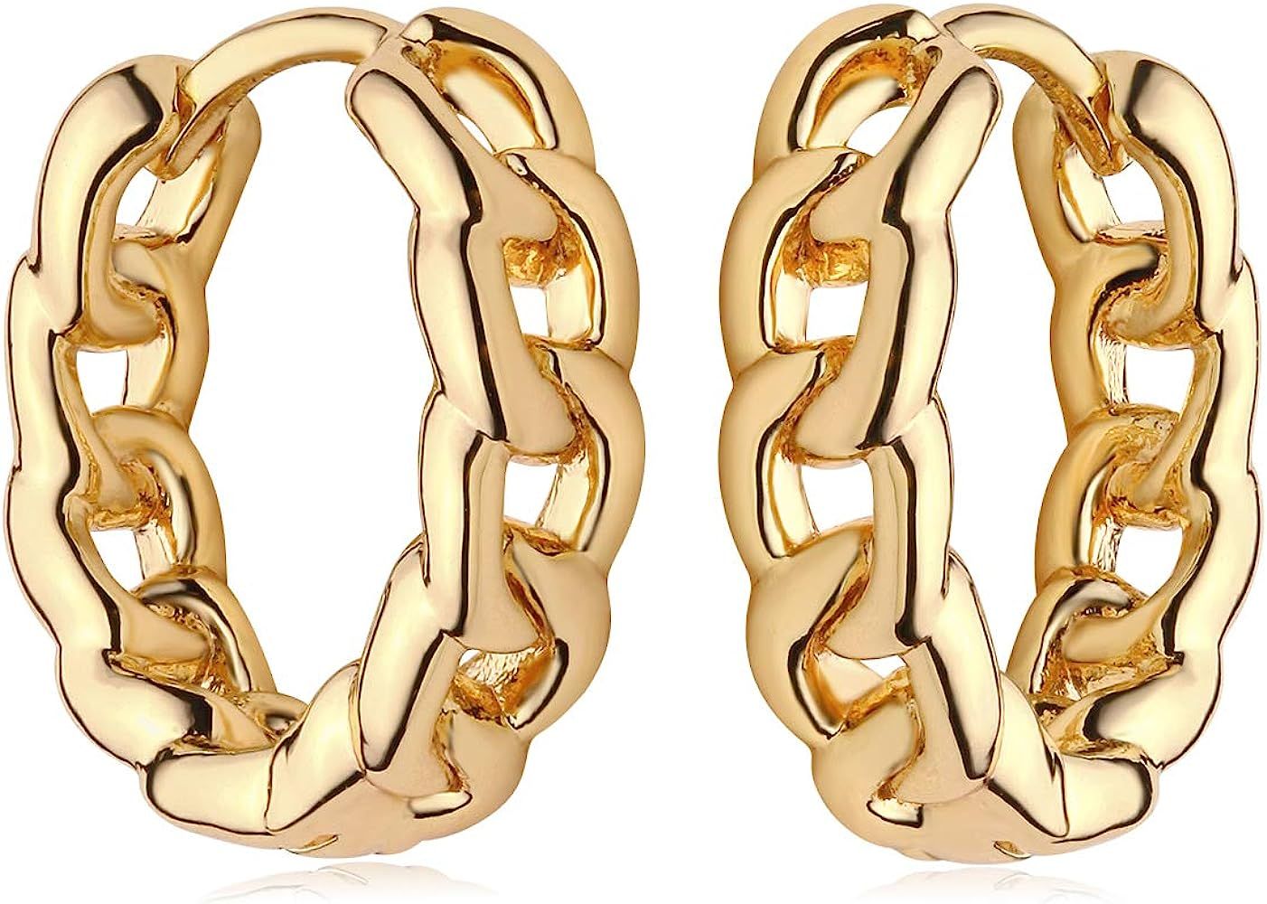 MYEARS Women Huggie Earrings Gold Hoop 14K Gold Filled Small Simple Handmade Hypoallergenic Every... | Amazon (US)
