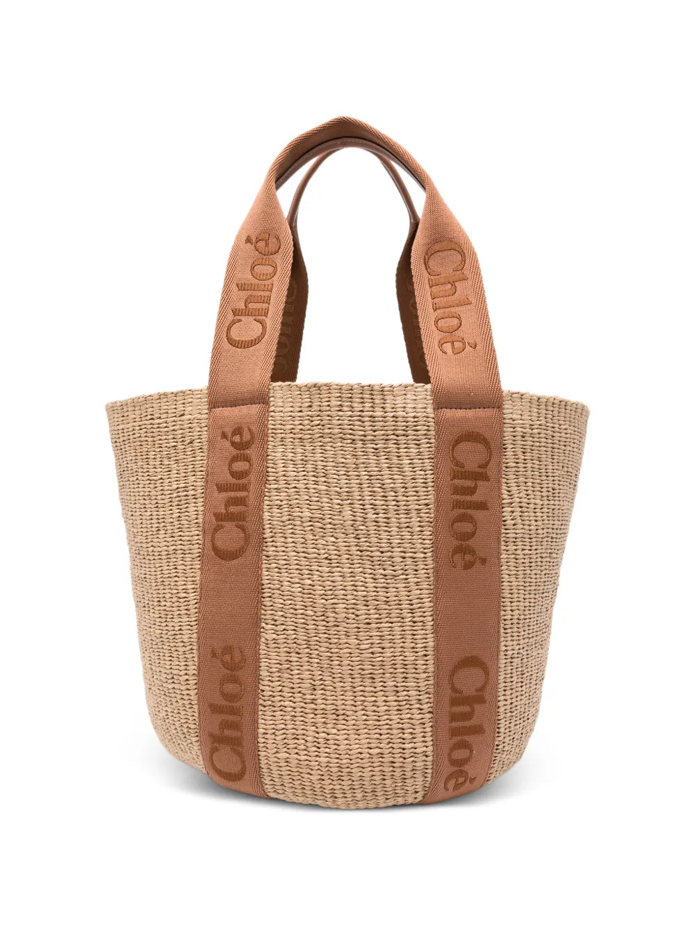 Chloé Large Woody Raffia Logo Tote Bag | Neutrals | FARFETCH CA | Farfetch Global