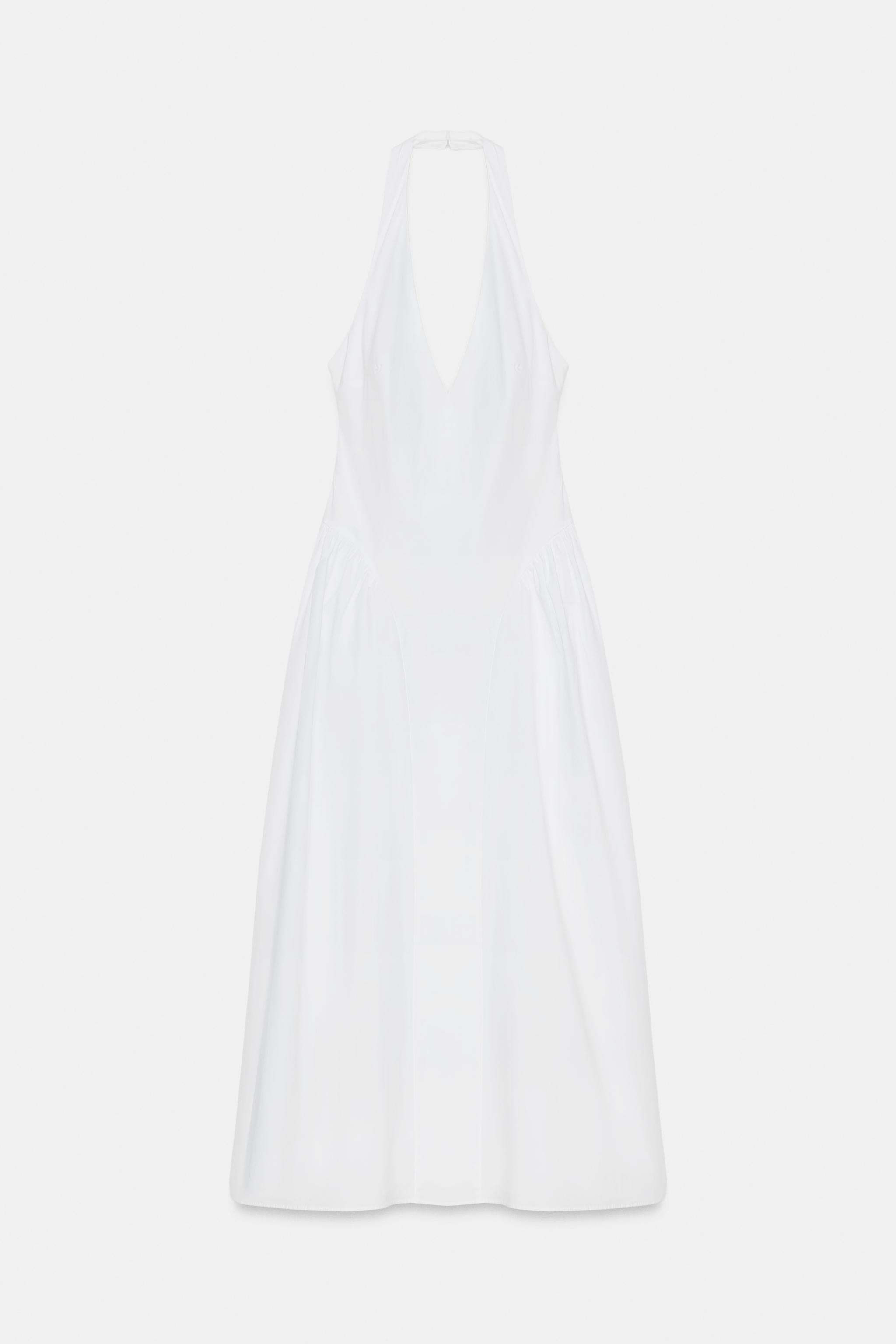 POPLIN HALTER DRESS | Zara US