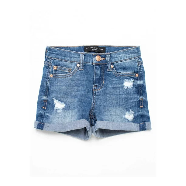 Celebrity Pink Girls 3" Mid-Rise Roll Cuff Shorts, Sizes 7-12 | Walmart (US)