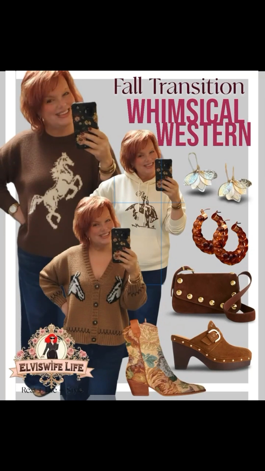 Head into fall with a whimsical cowboy or western inspired motif! They’re arriving in mostly shades of brown and cream, with pops of red. Of course you can wear them with the classic jeans, but also try pants and skirts in brown, burgundy, or even a denim maxi skirt!

Now through 9/29 there are great sales happening when you click through below, hit copy promo code, shop, and paste the code in at checkout for your discount. Happy shopping!

I am wearing XXL in all tops and  1X in the jeans which equates to a 35/36 Jean size. 

Aerie, Abercrombie and Fitch, Old Navy, Fall Fashion, Madewell, Vici Collection, sweaters, sweatshirts, studded purse, boots

#LTKMidsize #LTKPlusSize #LTKFallSale