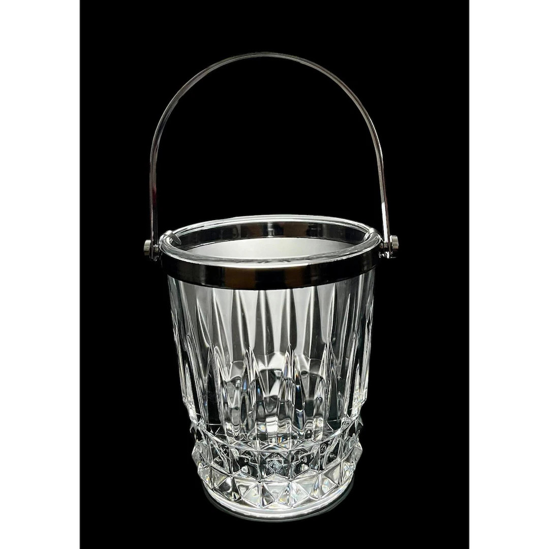 Vintage MCM Cristal d'Arques Tuilleries Lead Crystal Ice Bucket w/Handle France | Etsy (US)