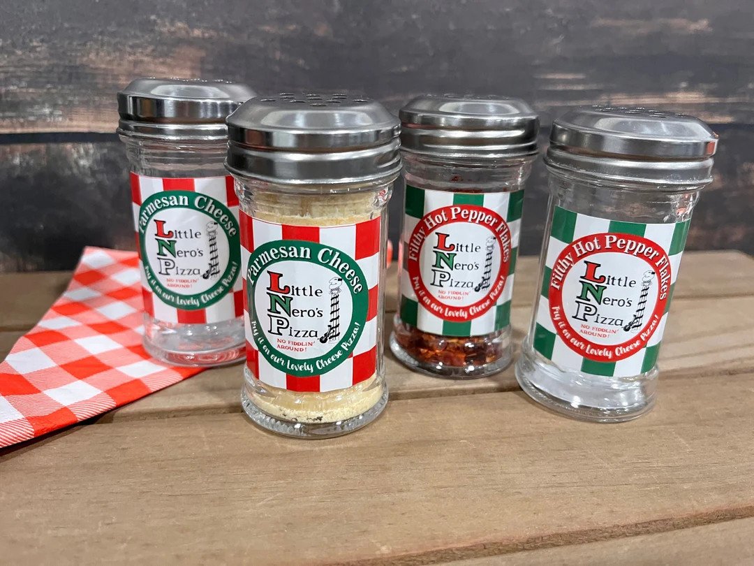 Little Nero's Pizza Novelty Mini SHAKER JARS | Empty- Fill Yourself with Parmesan Cheese & Hot Pe... | Etsy (US)