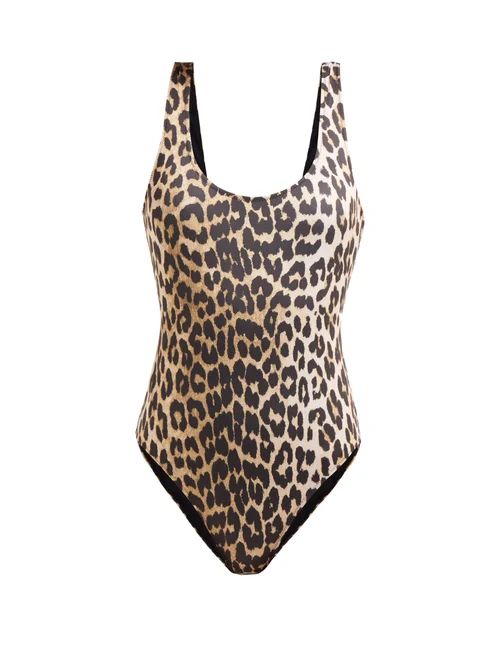 Ganni - Leopard Print Swimsuit - Womens - Leopard | Matches (US)