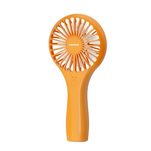 TriPole Mini Handheld Fan Portable - Powerful Airflow, USB Rechargeable, Small Size - Battery Operated Personal Fan for Travel Outdoor Trip Concerts Wedding, Orange Makeup Lash Dryer | Amazon (US)