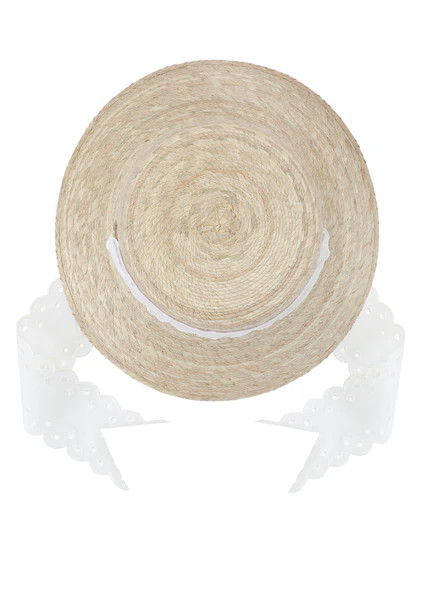 Clematis Bucket Hat With Antique Eyelet Scalloped Lace Ribbon | Over The Moon