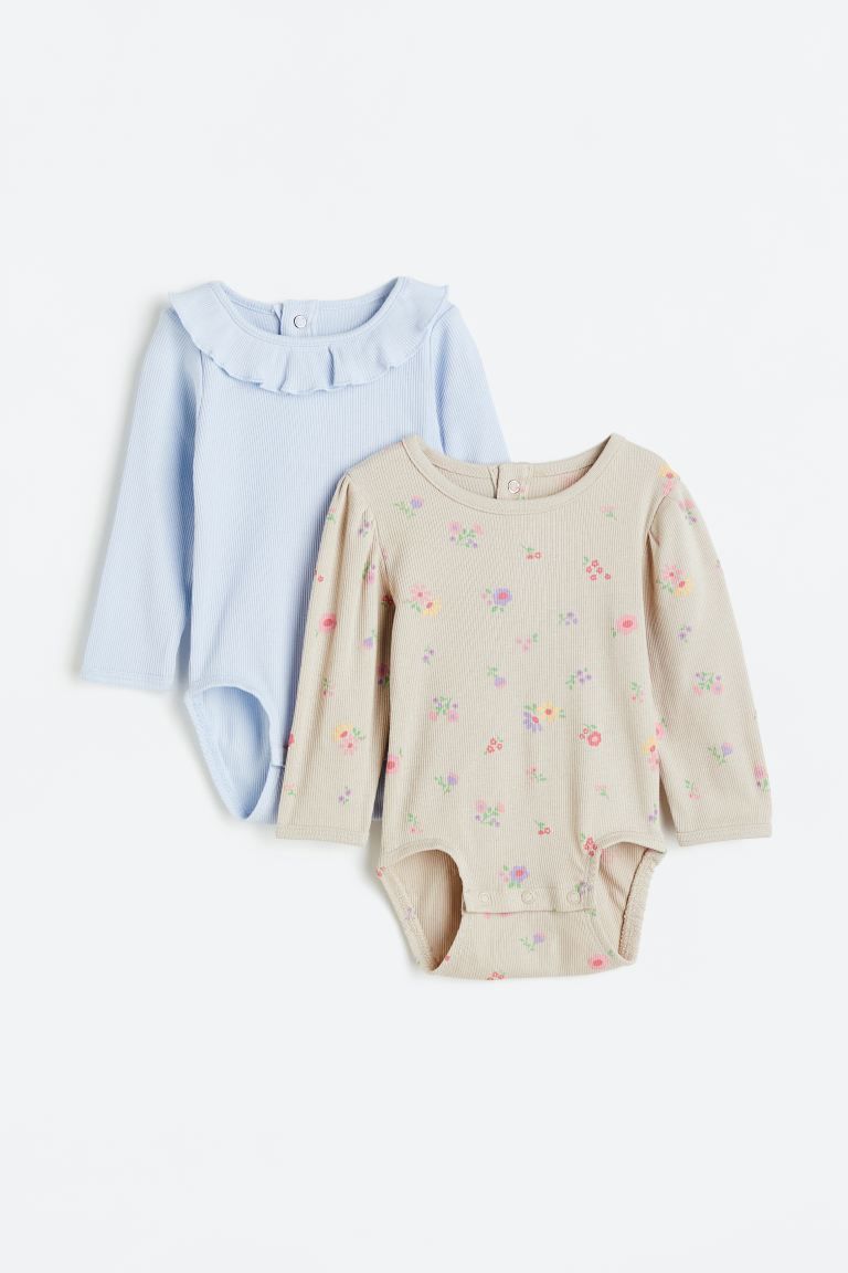 2-pack Puff-sleeved Bodysuits | H&M (US)