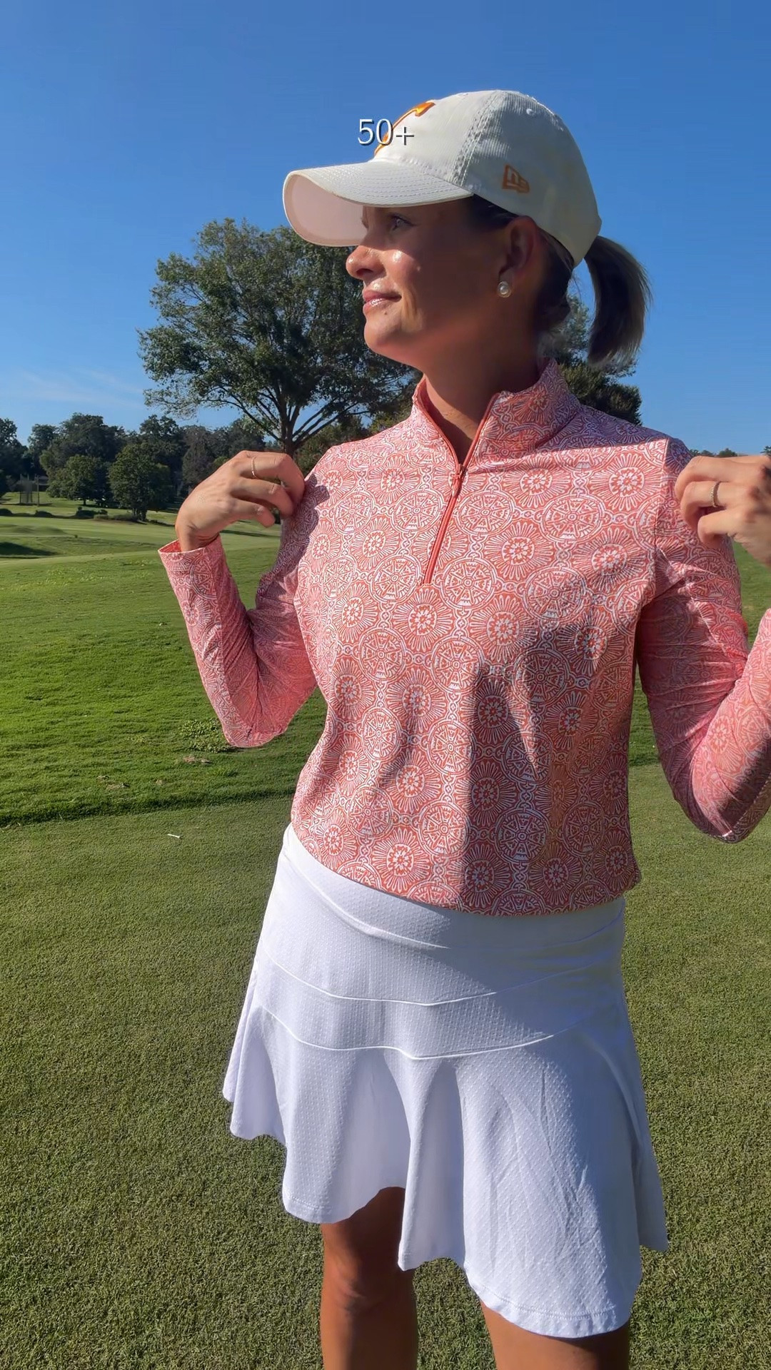 Long sleeve 1/4 zip active top TTs
White active skort with pockets TTs

#LTKMidsize #LTKActive