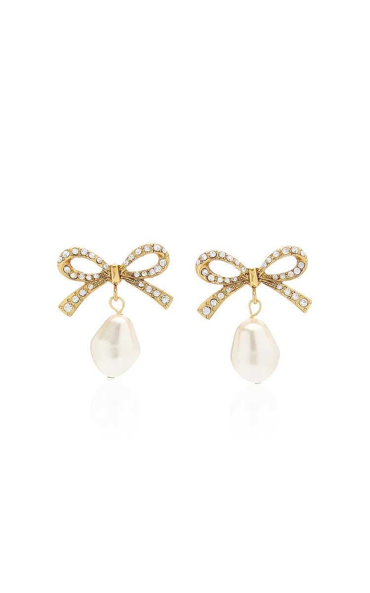 Noelle Pearl and Crystal-Embellished Brass Earrings | Moda Operandi (Global)