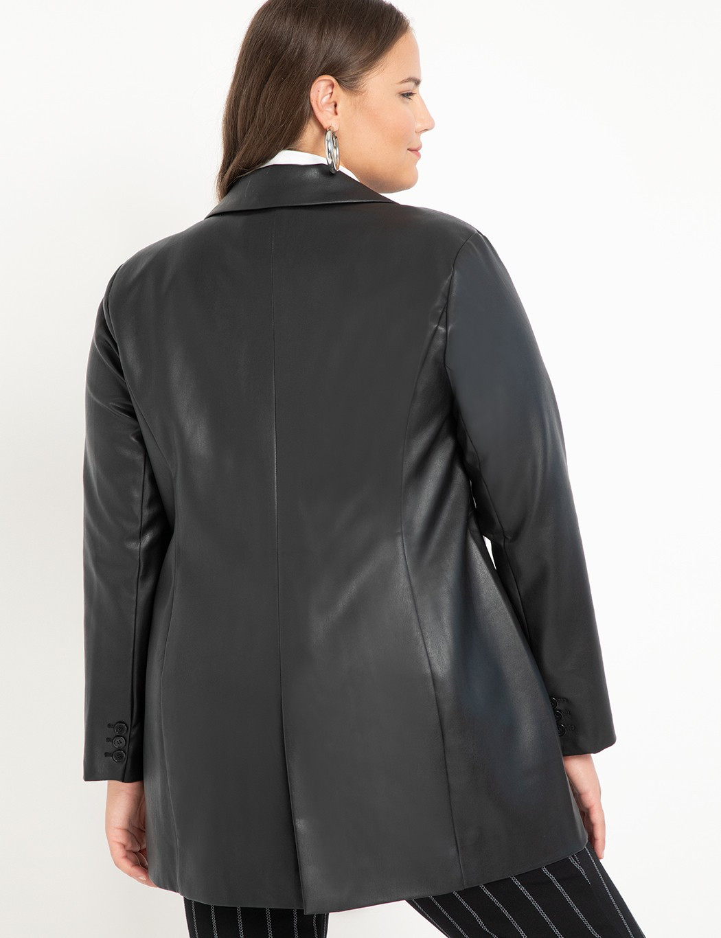 Menswear Vegan Leather Blazer | Eloquii